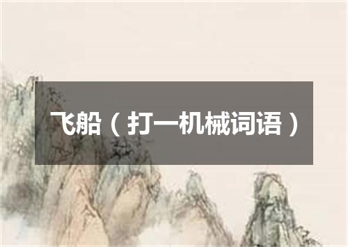 飞船（打一机械词语）