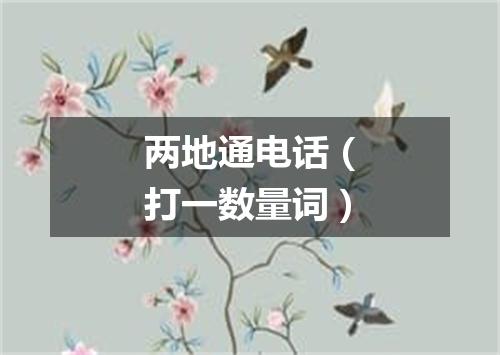 两地通电话（打一数量词）