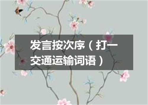 发言按次序（打一交通运输词语）