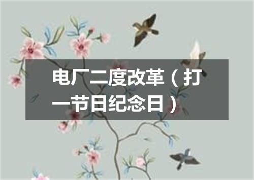 电厂二度改革（打一节日纪念日）