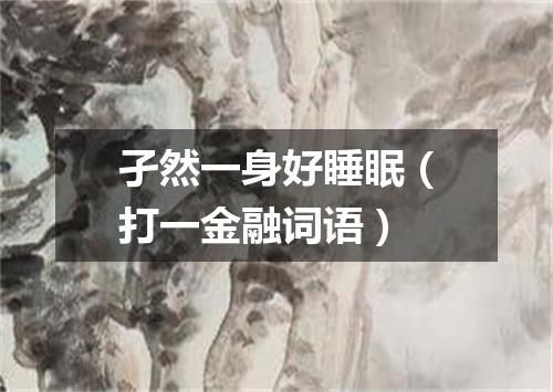 孑然一身好睡眠（打一金融词语）