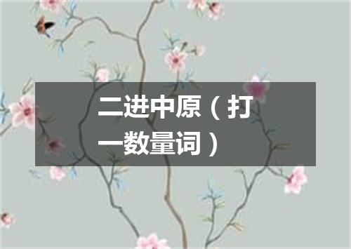 二进中原（打一数量词）