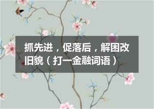 抓先进，促落后，解困改旧貌（打一金融词语）