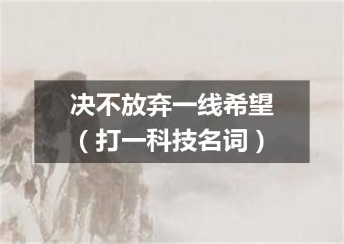 决不放弃一线希望（打一科技名词）