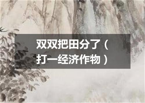 双双把田分了（打一经济作物）