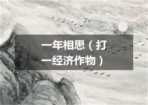 一年相思（打一经济作物）