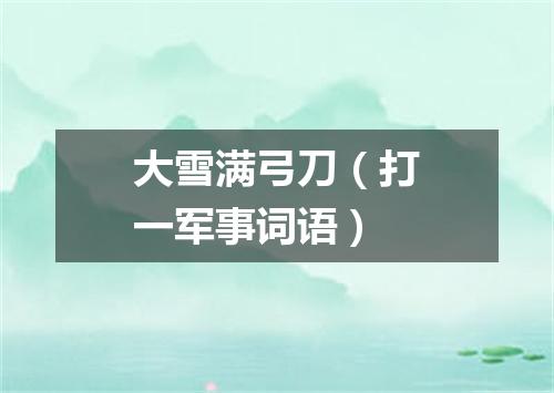 大雪满弓刀（打一军事词语）