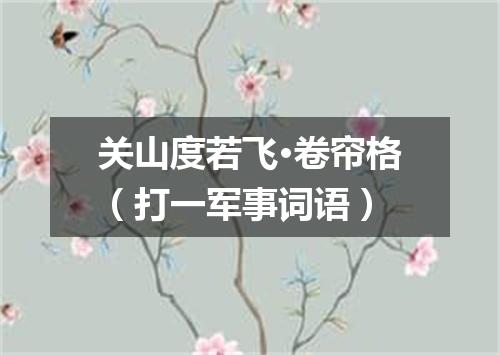 关山度若飞·卷帘格（打一军事词语）