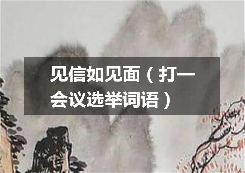 见信如见面（打一会议选举词语）