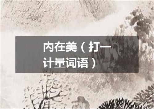 内在美（打一计量词语）