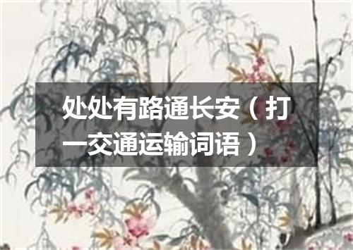 处处有路通长安（打一交通运输词语）