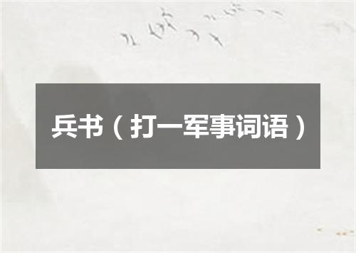 兵书（打一军事词语）