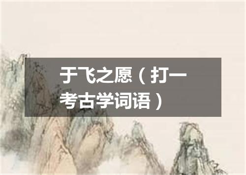 于飞之愿（打一考古学词语）