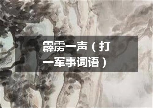 霹雳一声（打一军事词语）
