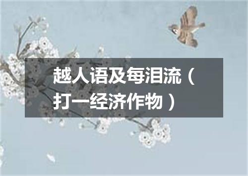 越人语及每泪流（打一经济作物）