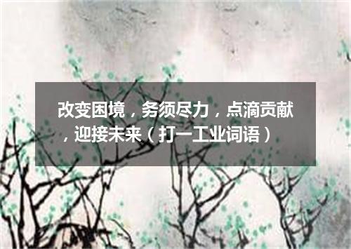 改变困境，务须尽力，点滴贡献，迎接未来（打一工业词语）