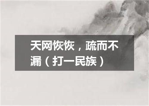 天网恢恢，疏而不漏（打一民族）