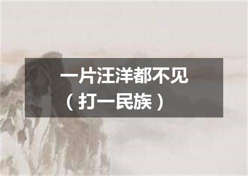 一片汪洋都不见（打一民族）