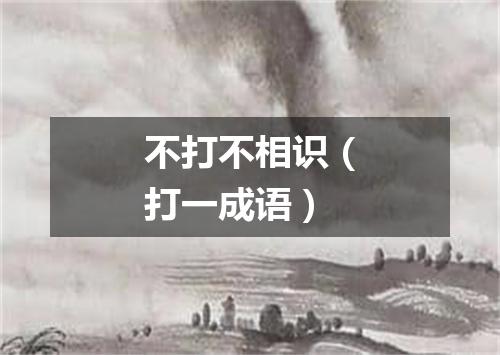 不打不相识（打一成语）