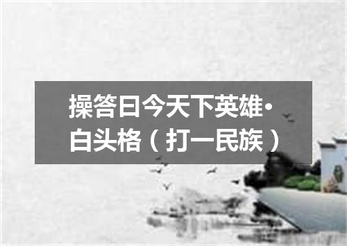 操答曰今天下英雄·白头格（打一民族）
