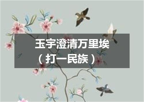 玉宇澄清万里埃（打一民族）