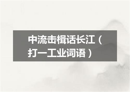 中流击楫话长江（打一工业词语）