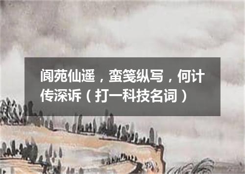 阆苑仙遥，蛮笺纵写，何计传深诉（打一科技名词）