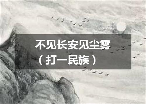不见长安见尘雾（打一民族）