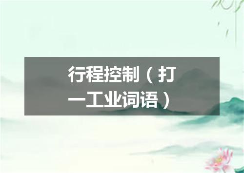 行程控制（打一工业词语）
