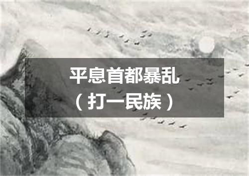 平息首都暴乱（打一民族）