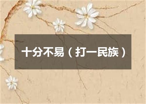 十分不易（打一民族）