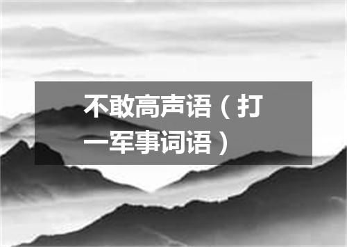 不敢高声语（打一军事词语）