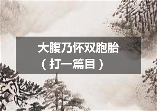 大腹乃怀双胞胎（打一篇目）