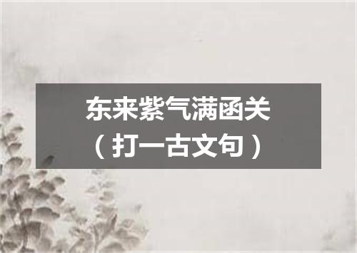 东来紫气满函关（打一古文句）