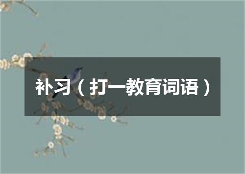补习（打一教育词语）