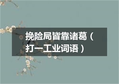 挽险局皆靠诸葛（打一工业词语）