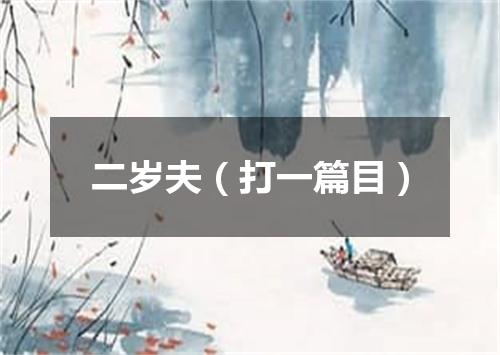 二岁夫（打一篇目）