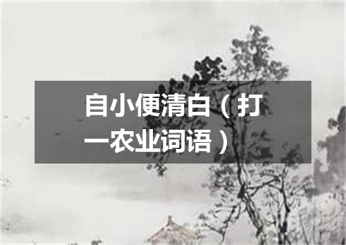 自小便清白（打一农业词语）