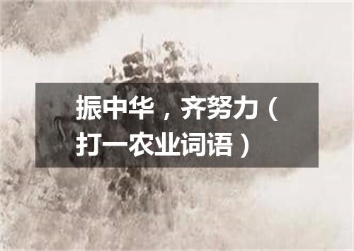 振中华，齐努力（打一农业词语）
