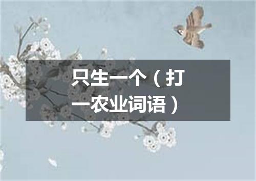只生一个（打一农业词语）