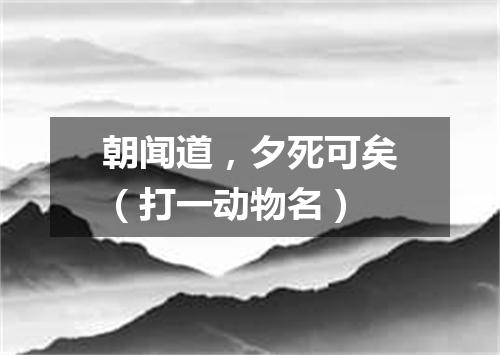 朝闻道，夕死可矣（打一动物名）