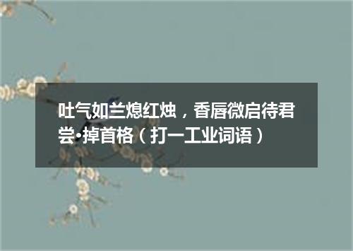 吐气如兰熄红烛，香唇微启待君尝·掉首格（打一工业词语）