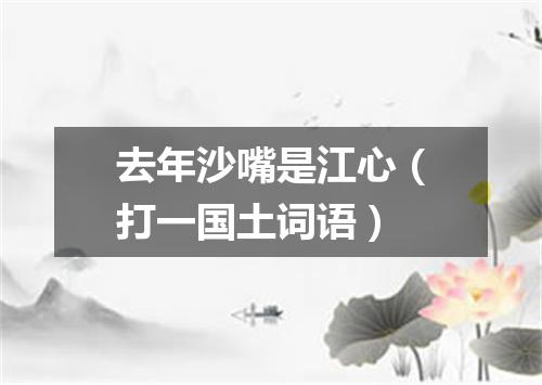 去年沙嘴是江心（打一国土词语）