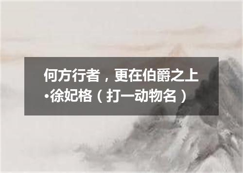 何方行者，更在伯爵之上·徐妃格（打一动物名）