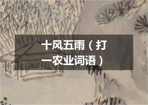 十风五雨（打一农业词语）