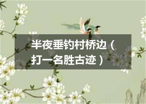 半夜垂钓村桥边（打一名胜古迹）