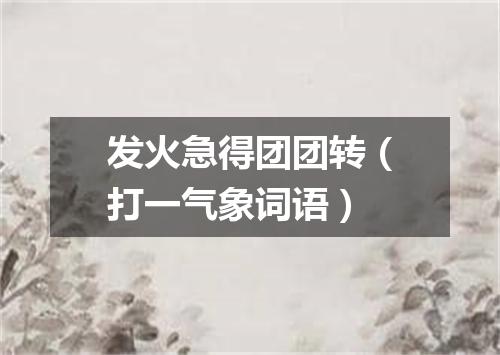 发火急得团团转（打一气象词语）