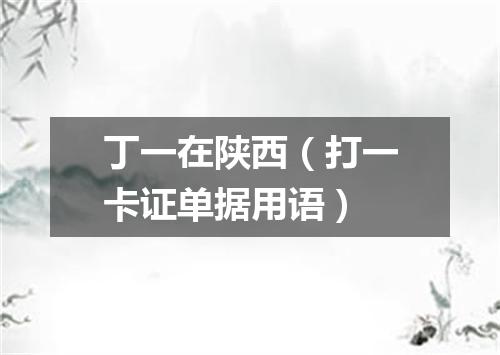 丁一在陕西（打一卡证单据用语）