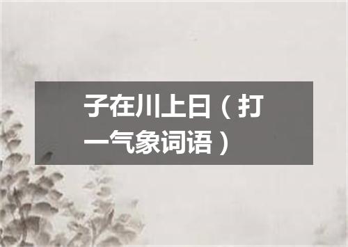 子在川上曰（打一气象词语）