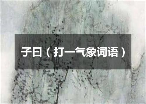 子曰（打一气象词语）